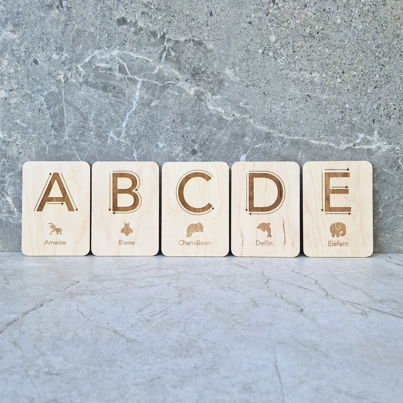 Sensorische Buchstabenkarten Set